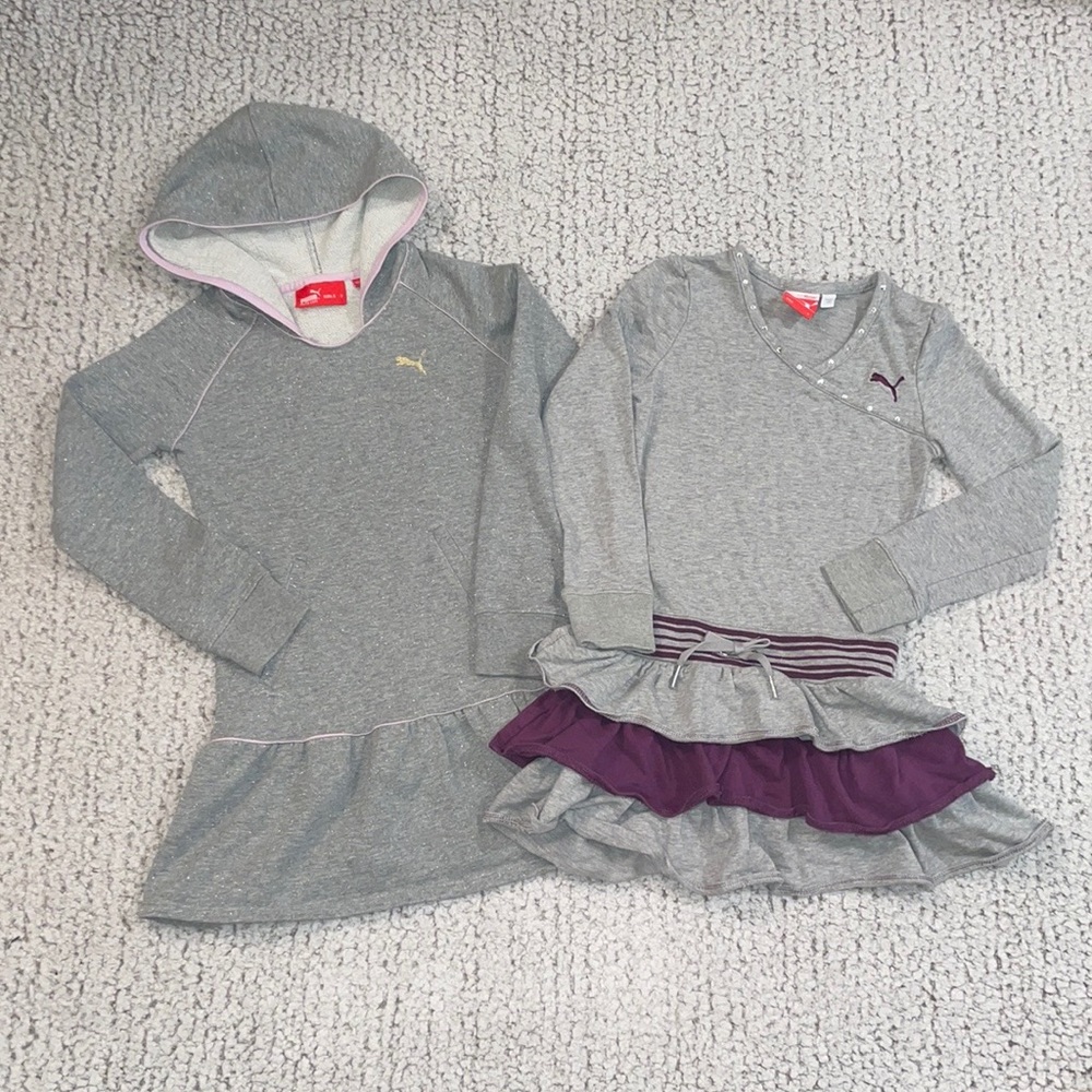 Girl’s 2pc Puma Sweatshirt Dress Bundle Set, Size S